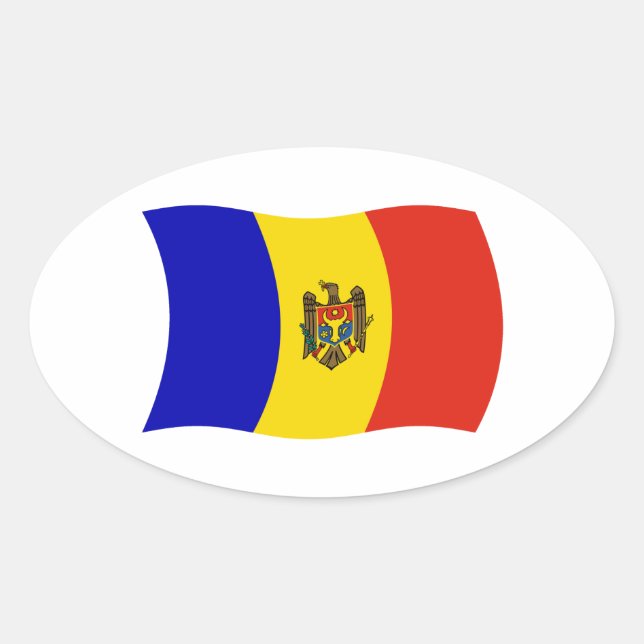 Moldau-Flag-Aufkleber Ovaler Aufkleber (Vorderseite)