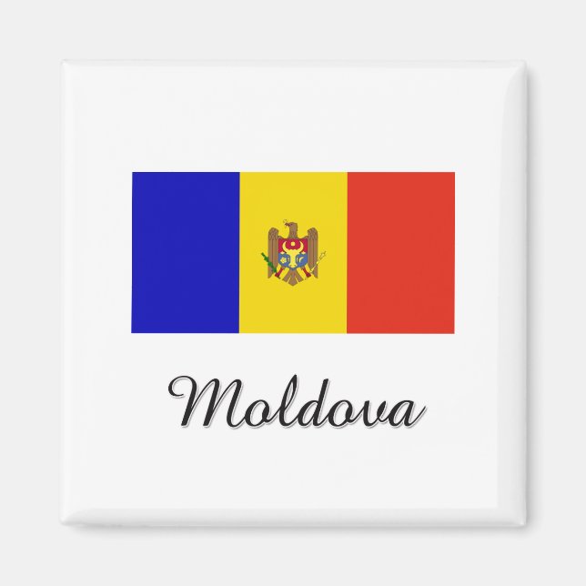 Moldau-Flag-Design Magnet (Vorne)