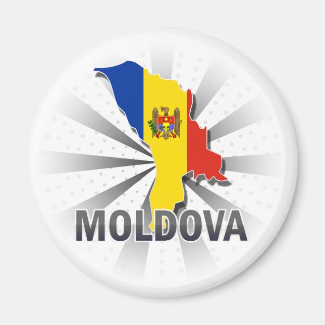 Moldau Flag Karte 2.0 Magnet (Vorne)