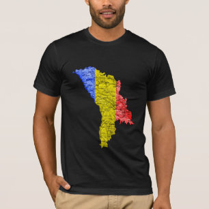 Moldau Flagcolor-Map-T - Shirt