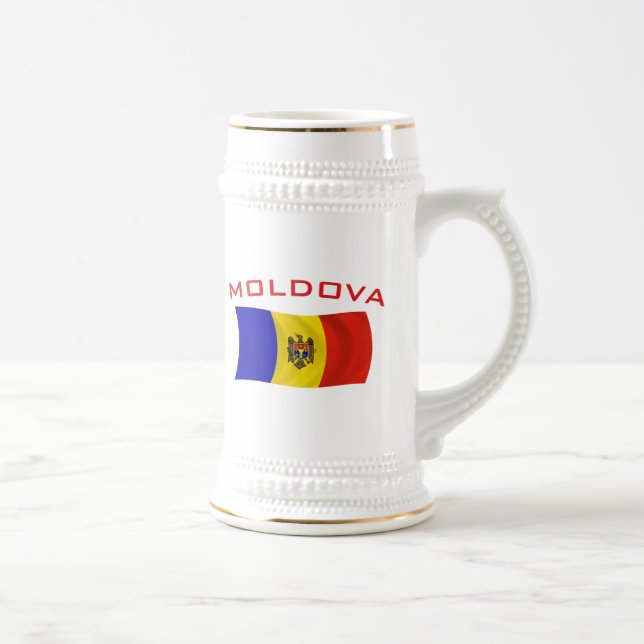 Moldau-Flagge 2 Bierglas (Rechts)