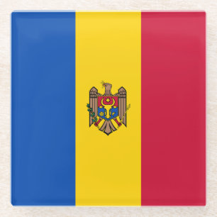Moldau-Flagge Glasuntersetzer