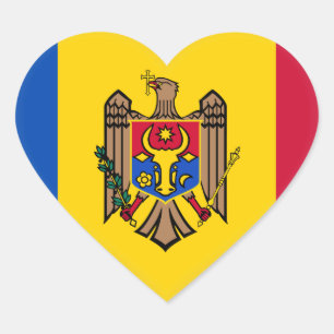 Moldau-Flagge Herz-Aufkleber