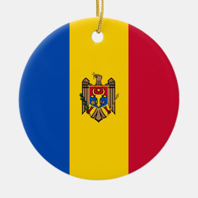 Moldau-Flagge Keramik Ornament (Vorne)