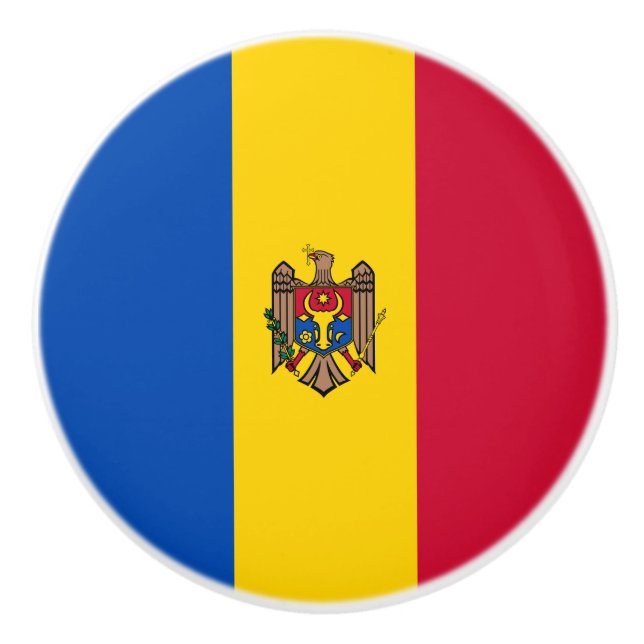Moldau-Flagge Keramikknauf (Vorderseite)