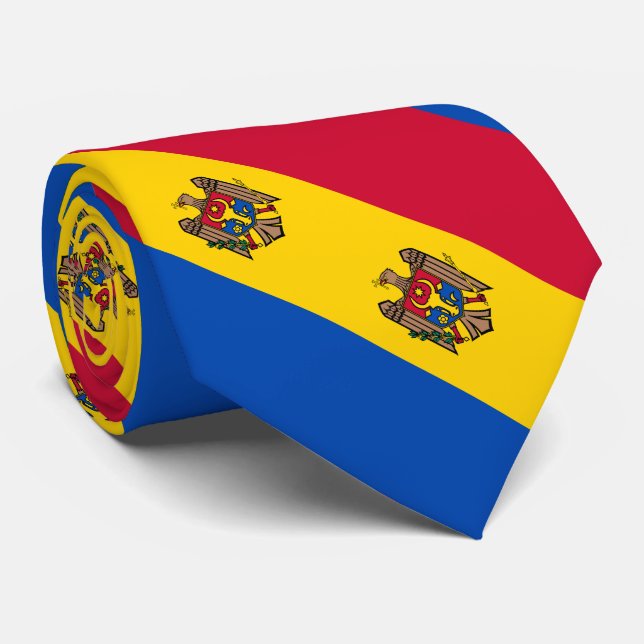 Moldau-Flagge Krawatte (Gerollt)