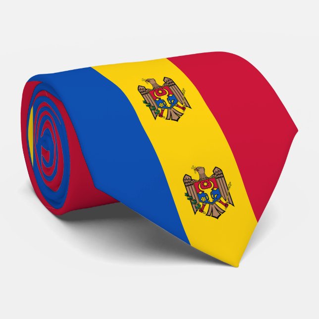 Moldau-Flagge Krawatte (Gerollt)