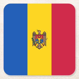 Moldau-Flagge Rechteckiger Pappuntersetzer