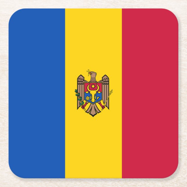 Moldau-Flagge Rechteckiger Pappuntersetzer (Vorderseite)