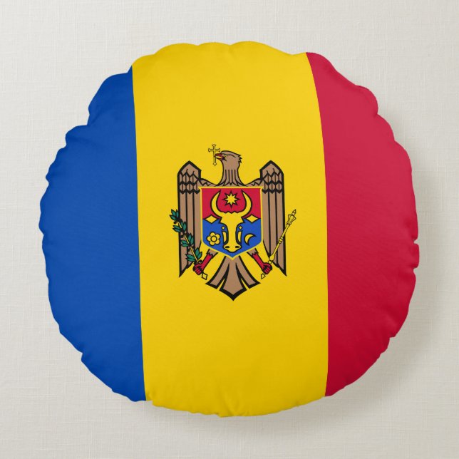 Moldau-Flagge Rundes Kissen (Vorderseite)