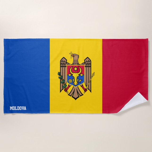 Moldau Flagge Splendid Patriotic Strandtuch (Vorderseite)