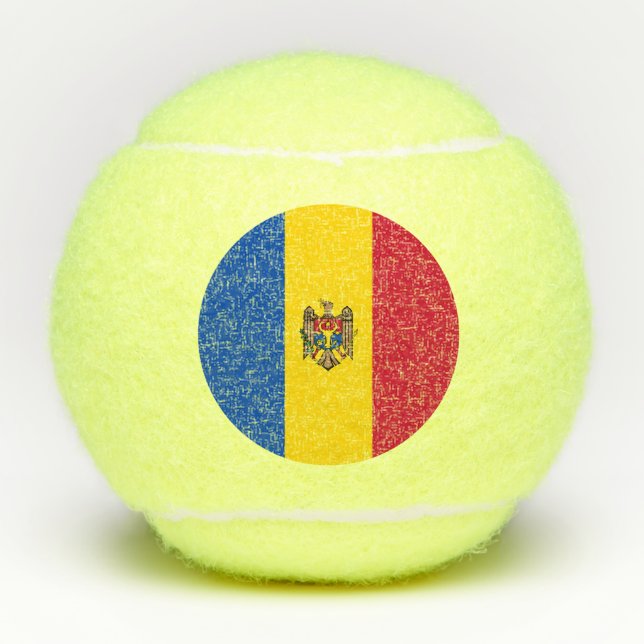 Moldau-Flagge Tennisbälle (Vorderseite)