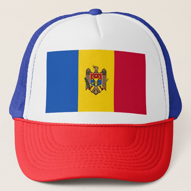 Moldau-Flagge Truckerkappe (Vorderseite)