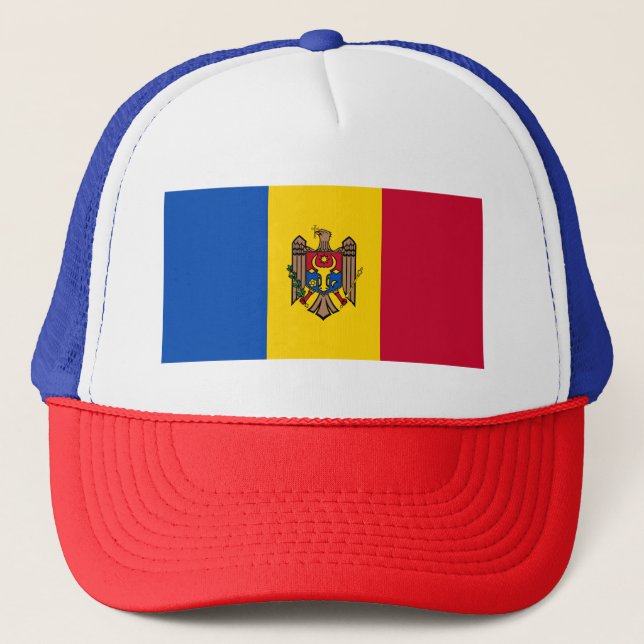 Moldau-Flagge Truckerkappe (Vorderseite)