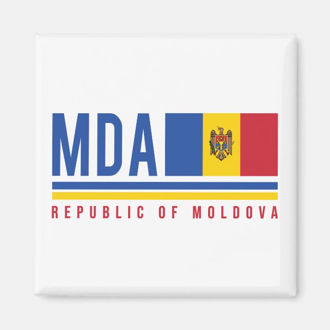 Moldau-Flagge und ISO-Code-Design Magnet (Vorne)