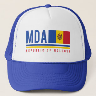 Moldau-Flagge und ISO-Code-Design Truckerkappe
