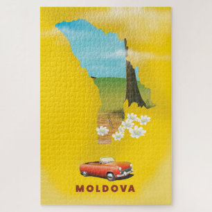 Moldau Karte illustriertes Reiseplakat