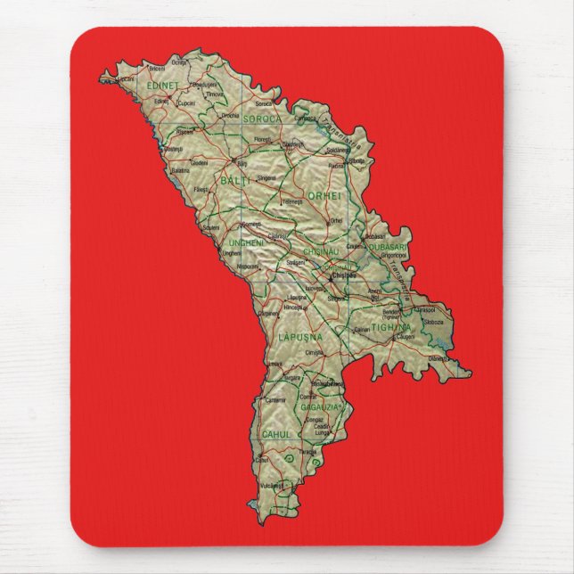Moldau-Karte Mousepad (Vorne)