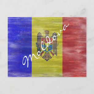 Moldau leidet unter moldawischer Flagge Postkarte