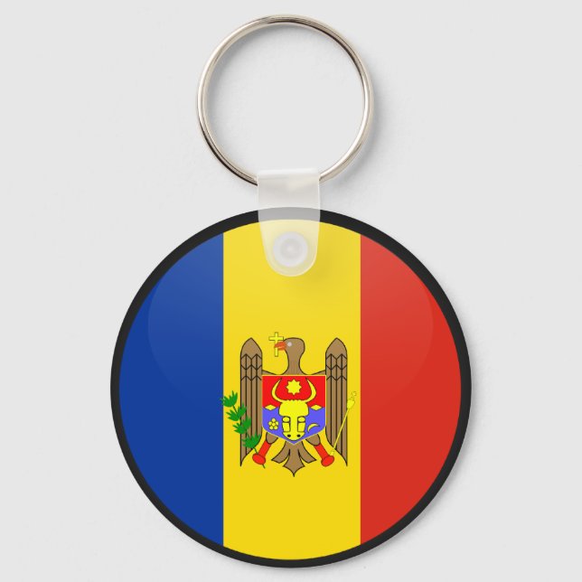 Moldau-Qualitätsflaggenkreislauf Schlüsselanhänger (Vorderseite)