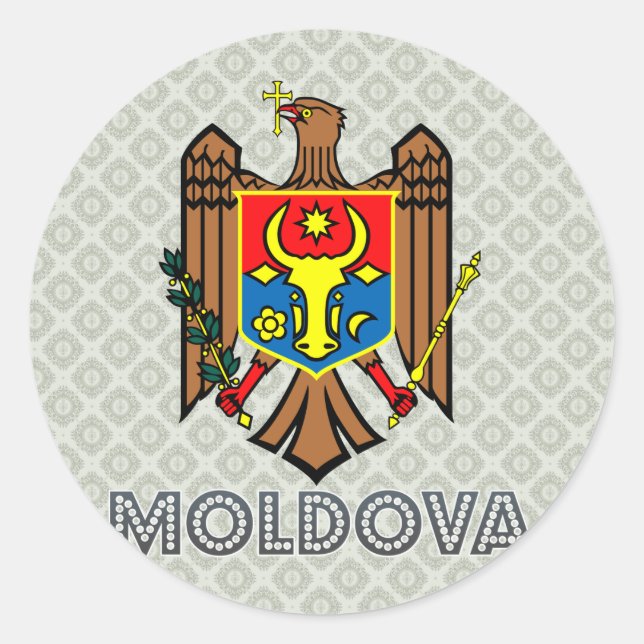 Moldau-Wappen Runder Aufkleber (Vorderseite)