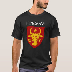 Moldauisches Wappen - weißer Text T-Shirt