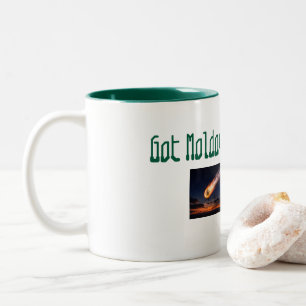Moldavit-Tektit-Kaffeetasse. himmlisch Mystisch  Zweifarbige Tasse