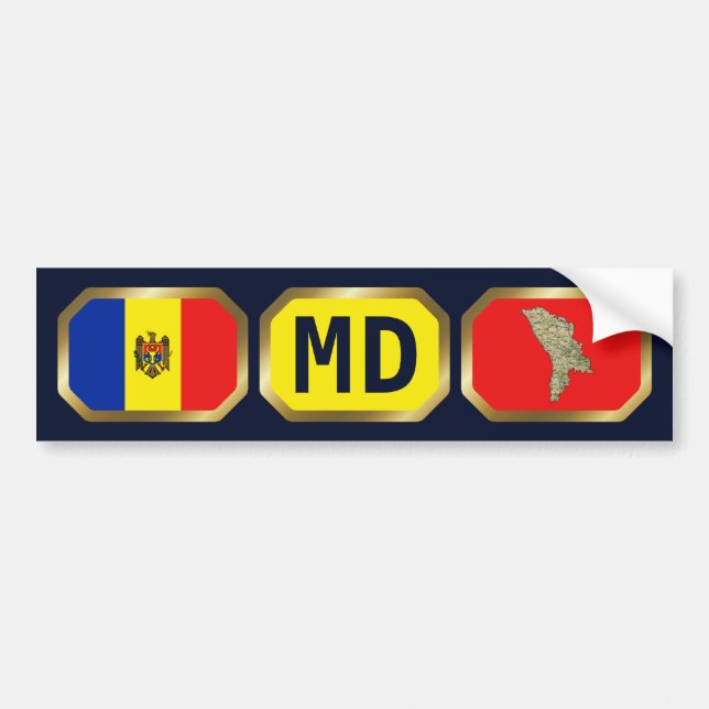Moldawien-Autoaufkleber für die Flag-Karte Autoaufkleber (Vorne)