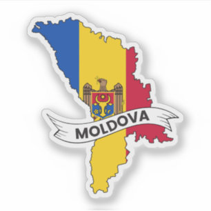 Moldawien-Flag-Karte Aufkleber