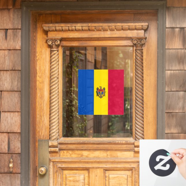 Moldawien-Flagge Fensteraufkleber (Haustür)