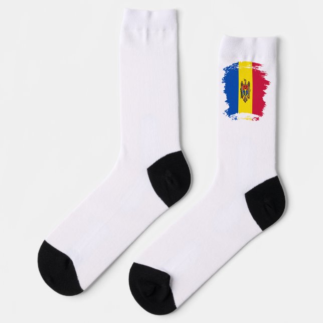 Moldawien-Flagge Socken (Linkes Detail)