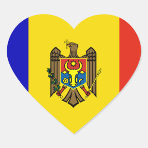 Moldova Herz-Aufkleber