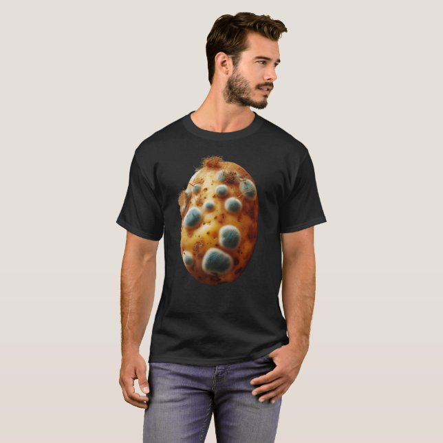 Moldy Potato Beängstigend Gemüse Vegane Halloween  T-Shirt (Vorne ganz)