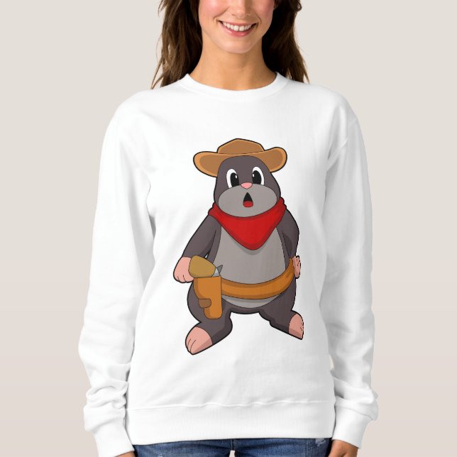 Mole als Cowboy Sweatshirt (Vorderseite)