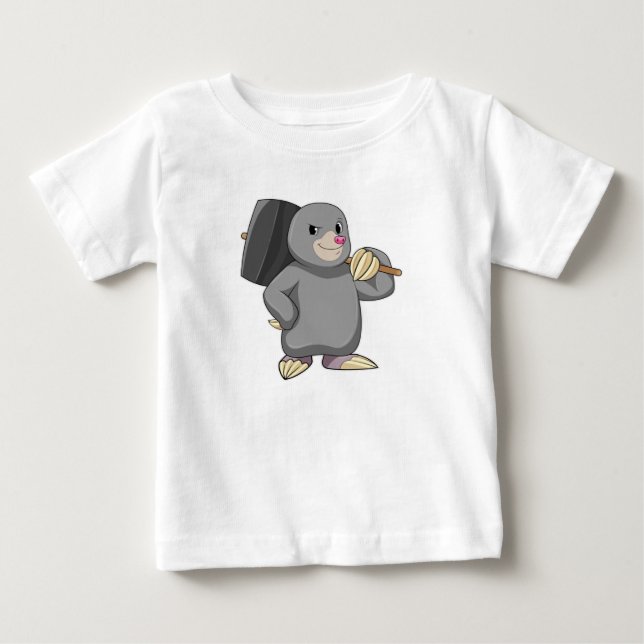 Mole als Handyman mit Hammer Baby T-shirt (Vorderseite)