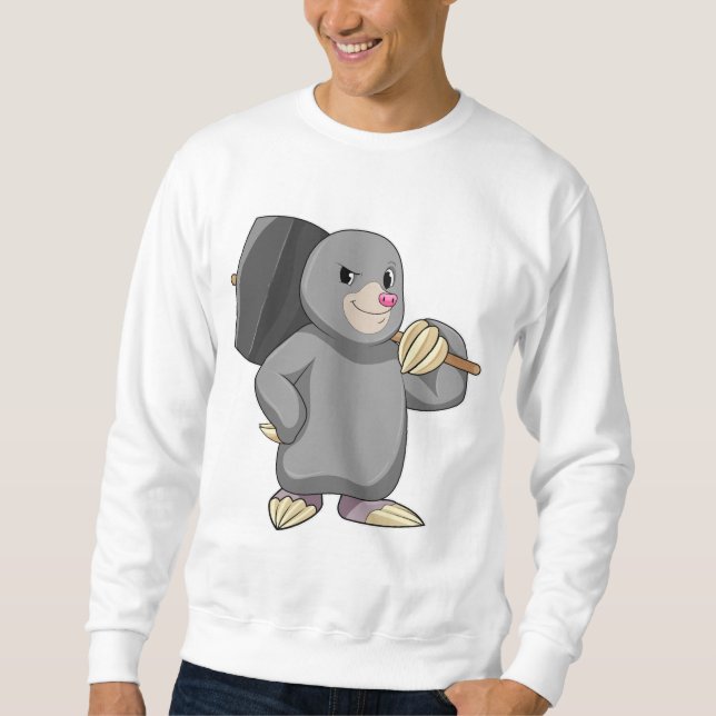 Mole als Handyman mit Hammer Sweatshirt (Vorderseite)
