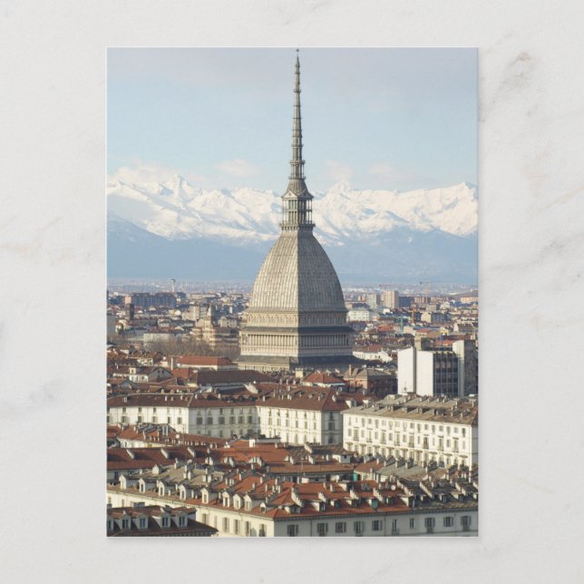 Mole Antonelliana in Turin Italien von der Hügel a Postkarte (Vorderseite)