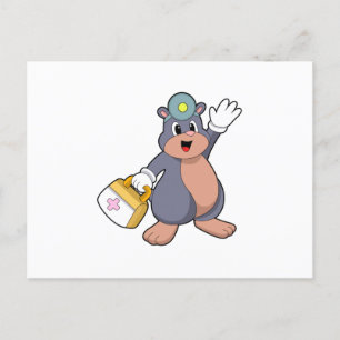 Mole as Nurse with First aid kit.PNG Postkarte