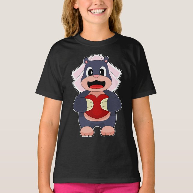 Mole Bride Heart Wedding T-Shirt (Vorderseite)