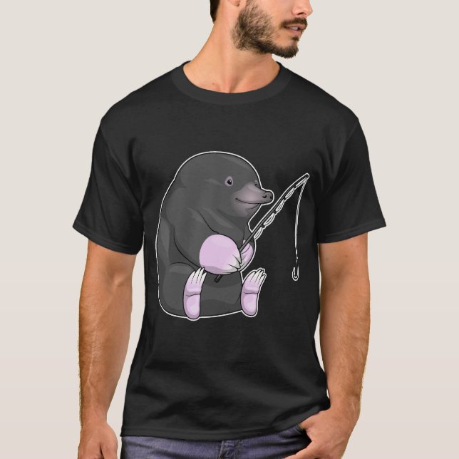 Mole Fisher Angelrute T-Shirt (Vorderseite)