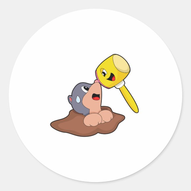 Mole Hammer Runder Aufkleber (Vorderseite)