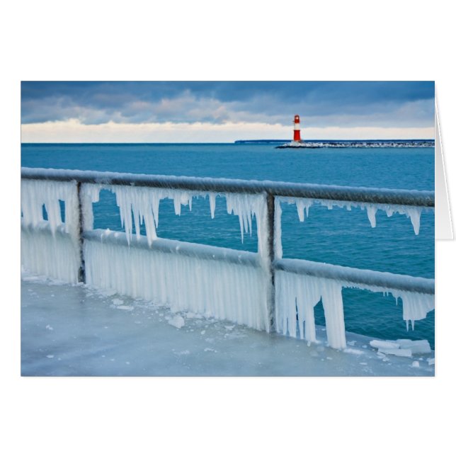 Mole in Warnemuende (Deutschland) im Winter (Vorderseite (Horizontal))
