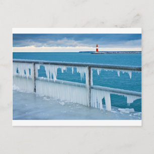 Mole in Warnemuende (Deutschland) im Winter Postkarte