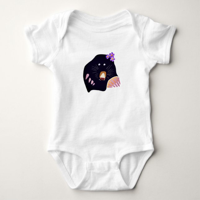 Mole-Jersey-Bodysuit, weiß Baby Strampler (Vorderseite)