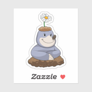 Mole mit Daisy-Blume Aufkleber