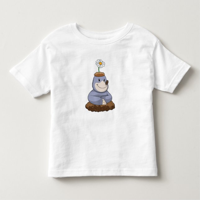 Mole mit Daisy-Blume Kleinkind T-shirt (Vorderseite)
