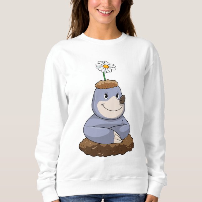 Mole mit Daisy-Blume Sweatshirt (Vorderseite)