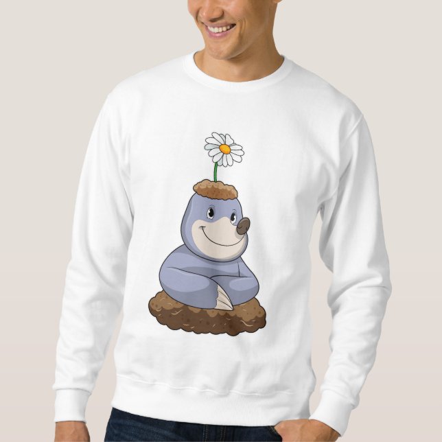 Mole mit Daisy-Blume Sweatshirt (Vorderseite)