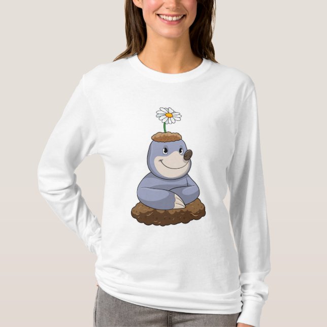 Mole mit Daisy-Blume T-Shirt (Vorderseite)