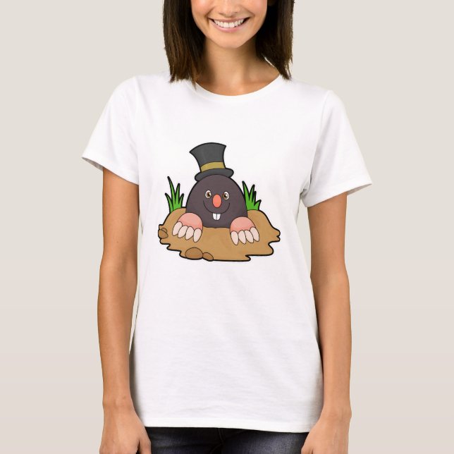 Mole mit Molehill & Hat T-Shirt (Vorderseite)